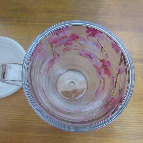 Tervis Japanese Pink Cherry Blossom Coffee Mug with White Lid, 16 oz, Clear NEW - Picture 7 of 7